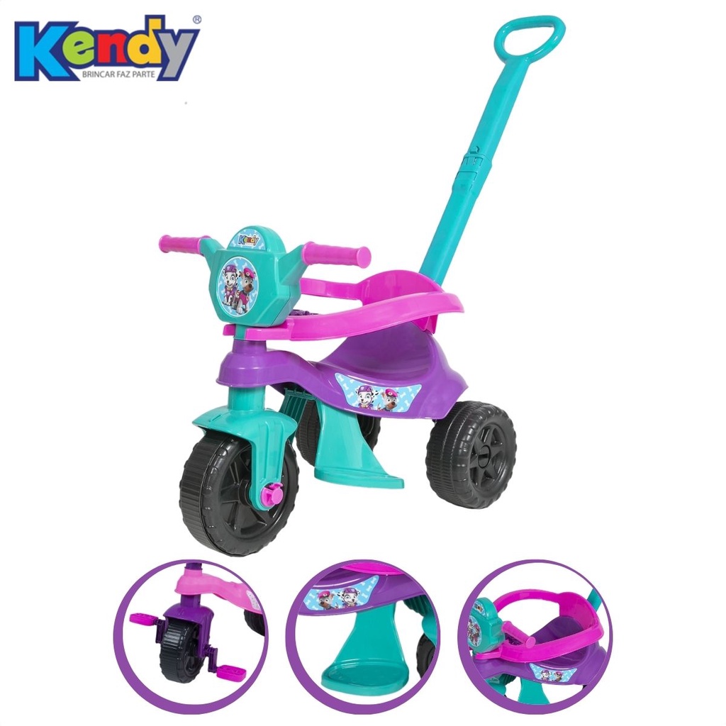 Triciclo Infantil com Empurrador Princesa - Kepler - Boutique Baby