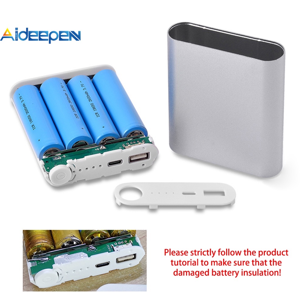 AIDEEPEN 18650 Diy Power Bank Box Kit De Soldagem Livre Confi vel Universal Port til 18650 USB Para Smartphone