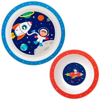 Kit Pratinho E Tigelinha Bowl Aventuras Astronauta Buba