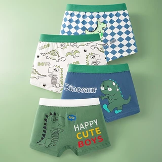 Cueca Infantil 4 Peças Cueca Infantil de Algodão Puro Cueca Infantil Meninos Cueca Infantil Boxer Meninos Cueca Infantil Médio Grande Cueca Infantil Bebê Estudantes de Roupa Infantil