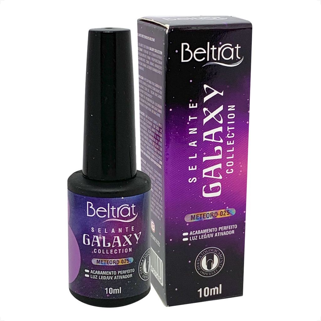 Selante de unha Beltrat Galaxy Meteoro Glitter Preto Branco