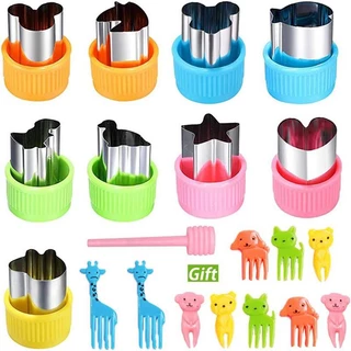 20Pcs Cortador De Legumes Flor Animais Em Forma De Desenho Animado Molde De Frutas Bolo Corte De Biscoitos Utensílios De Cozinha Para Crianças Ferramentas Panificação De Alimentos