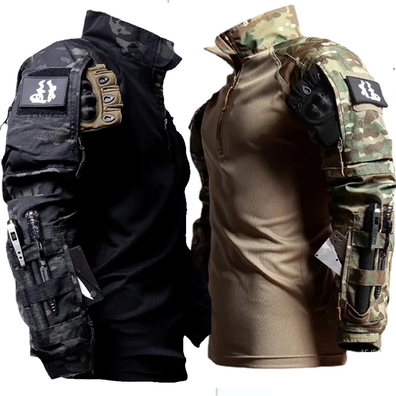 Jogo De Guerra Caça Ao Homem CS Camuflagem De Manga Longa Respirável Camiseta De Trem De Caminhada Ar Livre