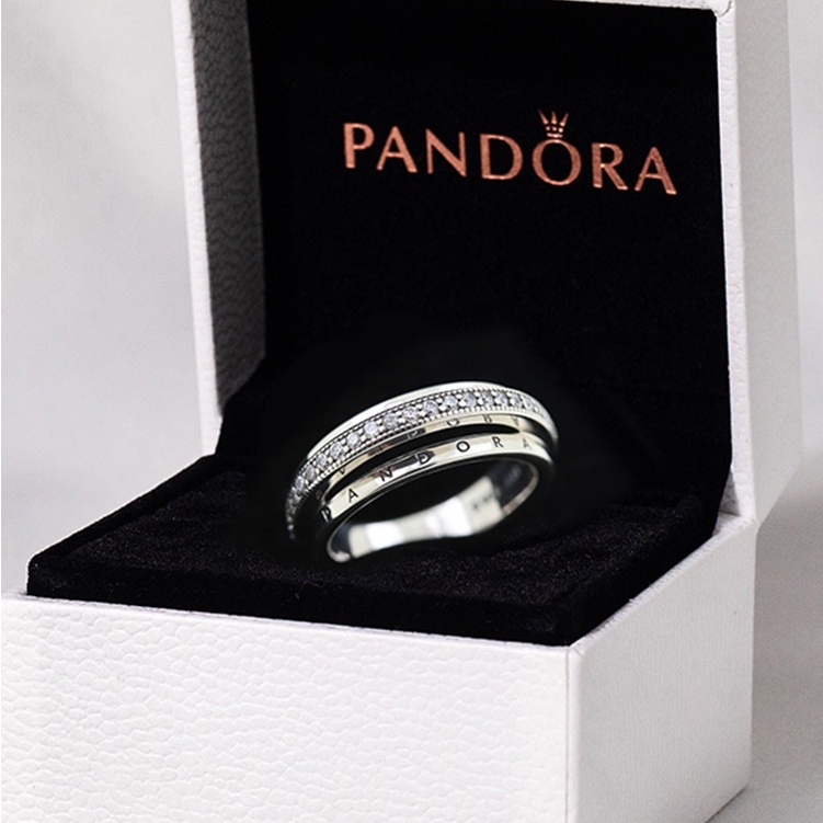 Anel Feminino Original De Pão Pavé S925 Prata Leve De Luxo Premium Jóias Presente