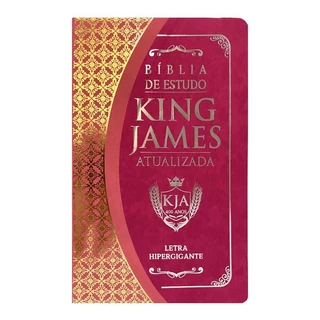 Bíblia de Estudo KJA | King James Atualizada | Letra Hipergigante | Capa PU | Pink e Rosa