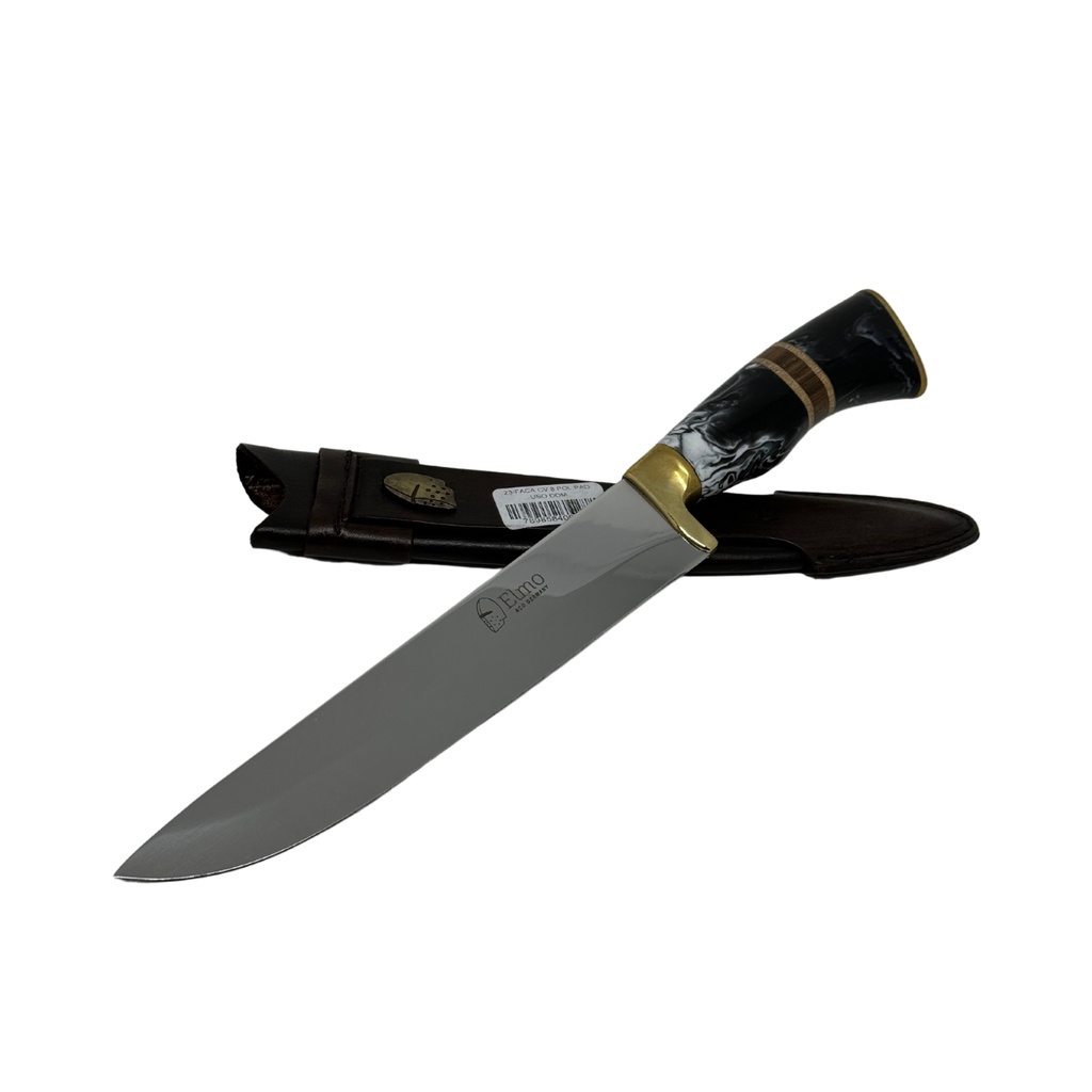 Faca Churrasco 8 Polegadas Cabo em Chifre Rezina e Madeira