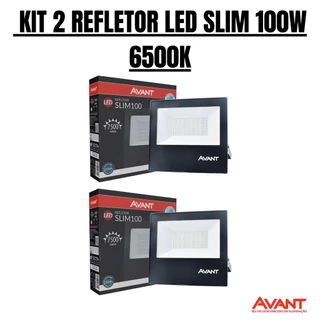 KIT 2 Refletor Avant Super Led 100w Holofote Bivolt Branco Frio 6500k