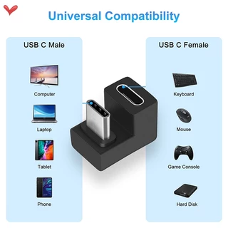 Adaptador De Conversão De Direção USB Tipo c Em Forma De U 180 USB3.1 De Alta Velocidade De Carga PD Sincronização De Dados 10Gbps 180 Graus Macho Fêmea