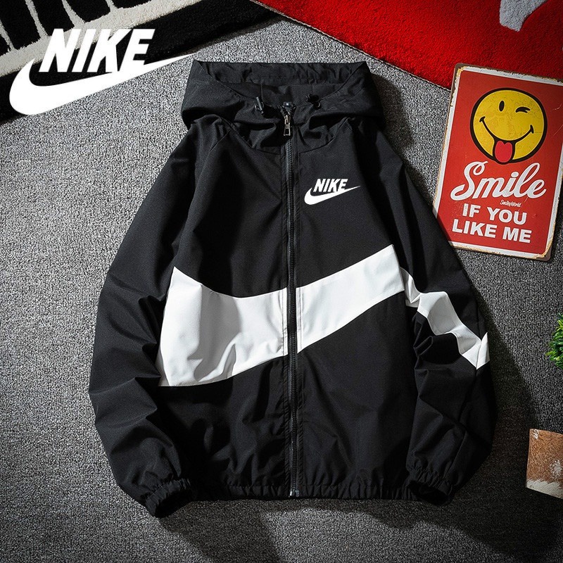 Nike 100 % Clássico Masculino Original De Capuz Exterior Windbreakers Casal De Corrida Atletismo Casacos De Gancho Grande