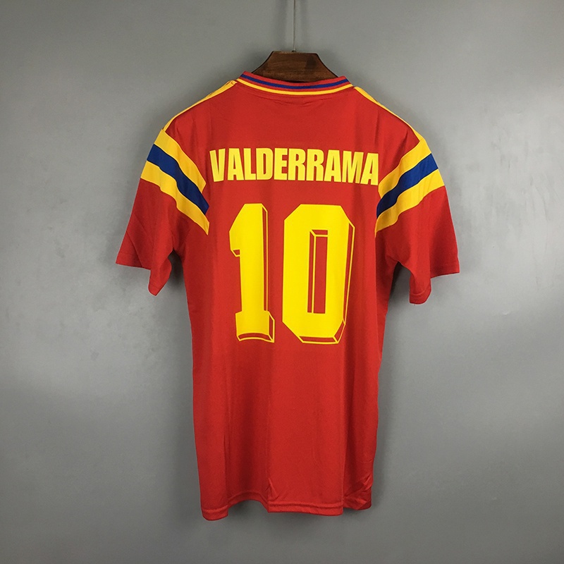 Camisa 1990 Colômbia valderrama Vermelha Distante 10 Camisas Da Equipe Tailandesa AFW2