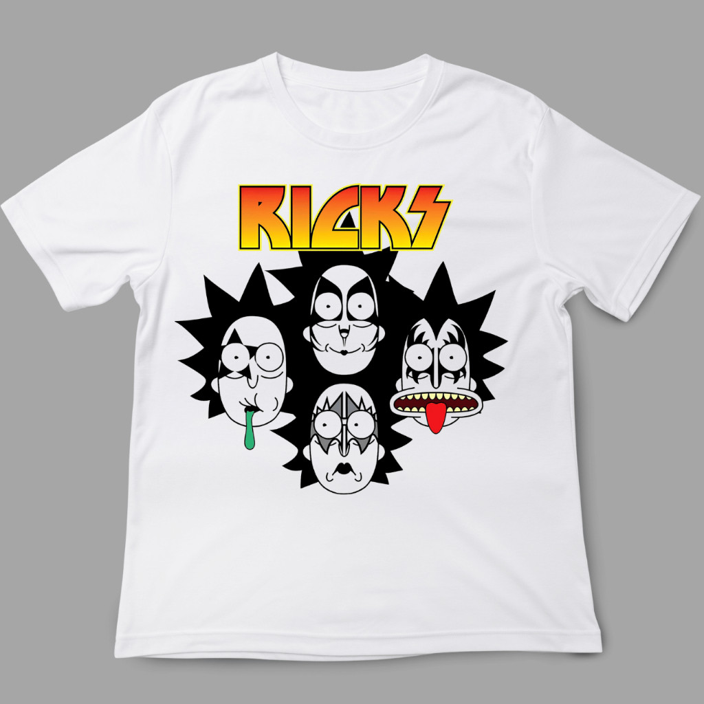 Camiseta Camiseta Rick and Mord - Rock Roll - meme, desenho animado