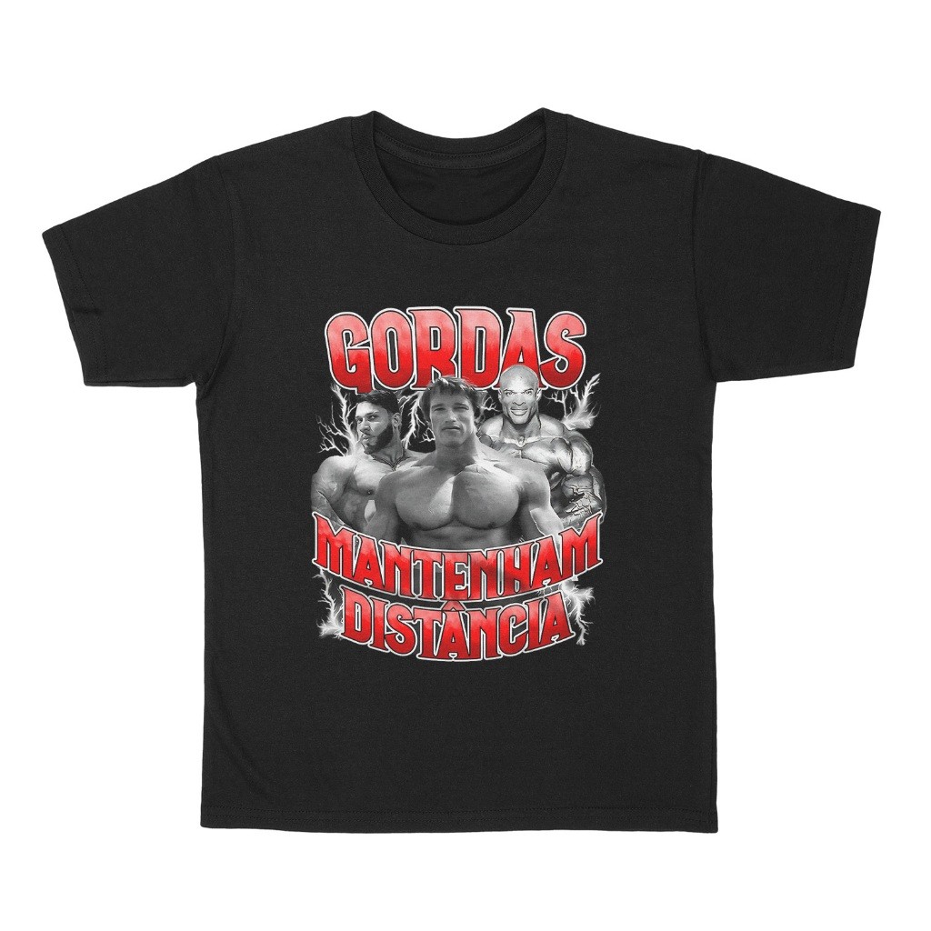 Camiseta Academia Gordas Mantenham Distância Meme 100% Algodão