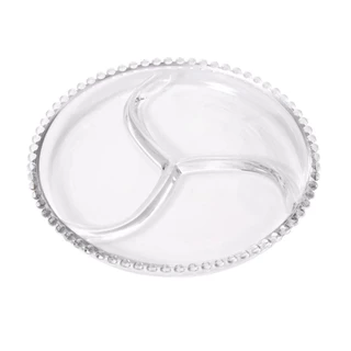 Petisqueira Pérola 3 Divisões Vidro 24x4CM em Oferta na Shopee