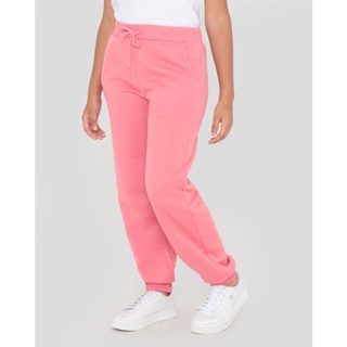 Calça Moletom Juvenil Jogger Básica Rosa