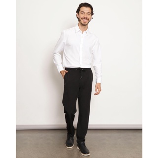 Calça Masculina Social Comfy Com Elástico Preta