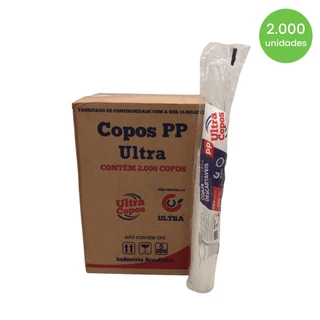 Copo de 300ml Transparente PP Ultra Copos Replast com 2.000 unidades