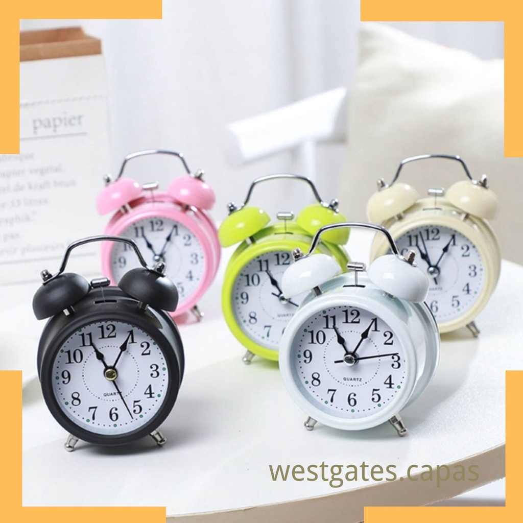 Relógio Despertador Metal Estilo Antigo Retro Sino Super Alto Pilha Mesa Portátil