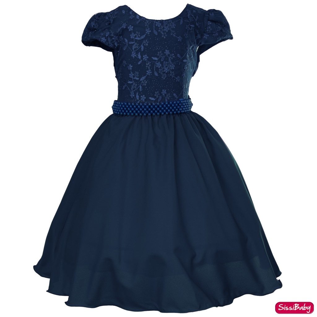 Vestido Azul Marinho Formatura Dama Festa Infantil Princesa Luxo