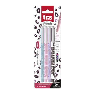 Caneta Esferográfica Holic PETS - 0.7mm - 4 unds sortidas