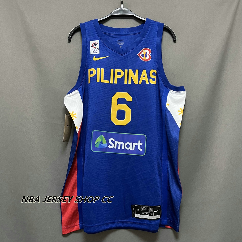 Novo Gilas Pilipinas Original Masculino # 6 Clarkson Jersey Azul Comprimido Por Calor