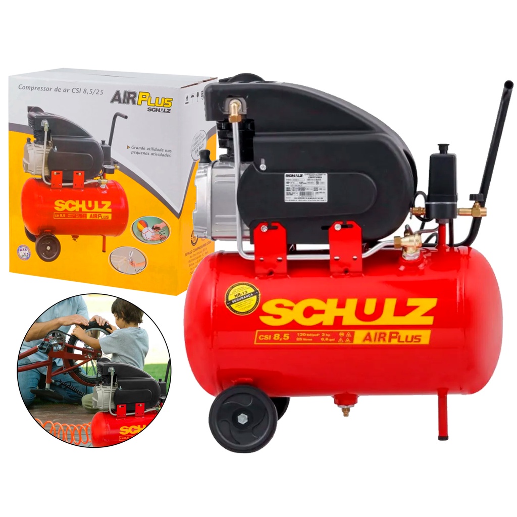 Compressor 25l 8,5pcm 2hp 110v Port Pist Csi 8,5/25 Schulz | Shopee Brasil