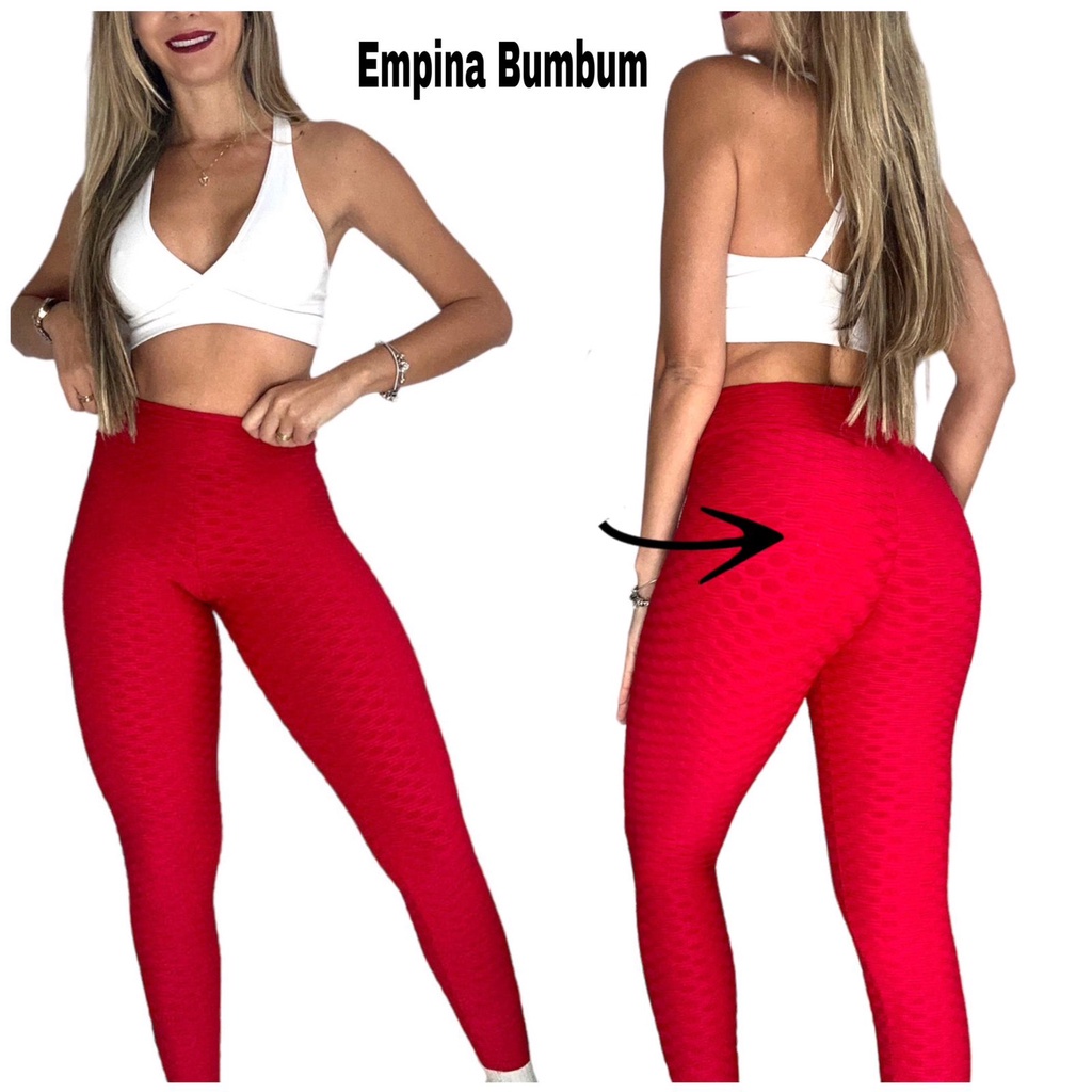 Legging Empina Bumbum Vermelha - Fitness e Company - Calça Legging