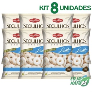 KIT 8 Sequilhos Clássicos Sem Glúten Sem Lactose 350g - Nazinha