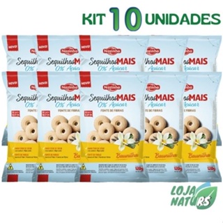 KIT 10 Sequilhos Mais Sem Açúcar Sem Glúten Sem Lactose 120g - Nazinha