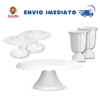 Kit Festa 1 Boleira Cake Renda 22 + 2 Mini Cake + 2 Vaso Grego - (+6 Cores)
