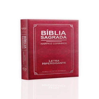 Bíblia Sagrada | Com Harpa e Corinhos | RC | Edição Luxo | Letra Hipergigante | Vermelho