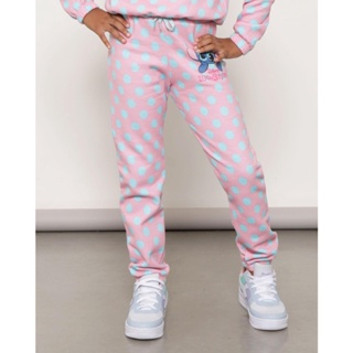 Calça Moletom Infantil Estampa Stitch Disney Poá Rosa