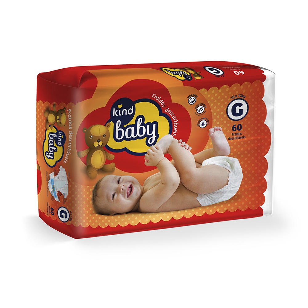 Fralda Kind Baby G 60 unidades