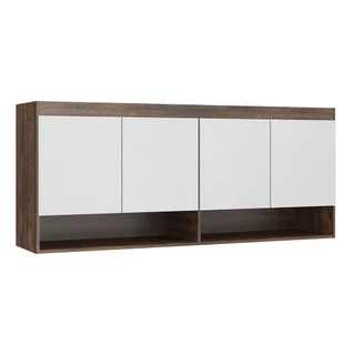 Armário Aéreo 4 Portas Guarda Roupa Modulado Selene 160x68 Cm MDP Castanho 6003 MENU