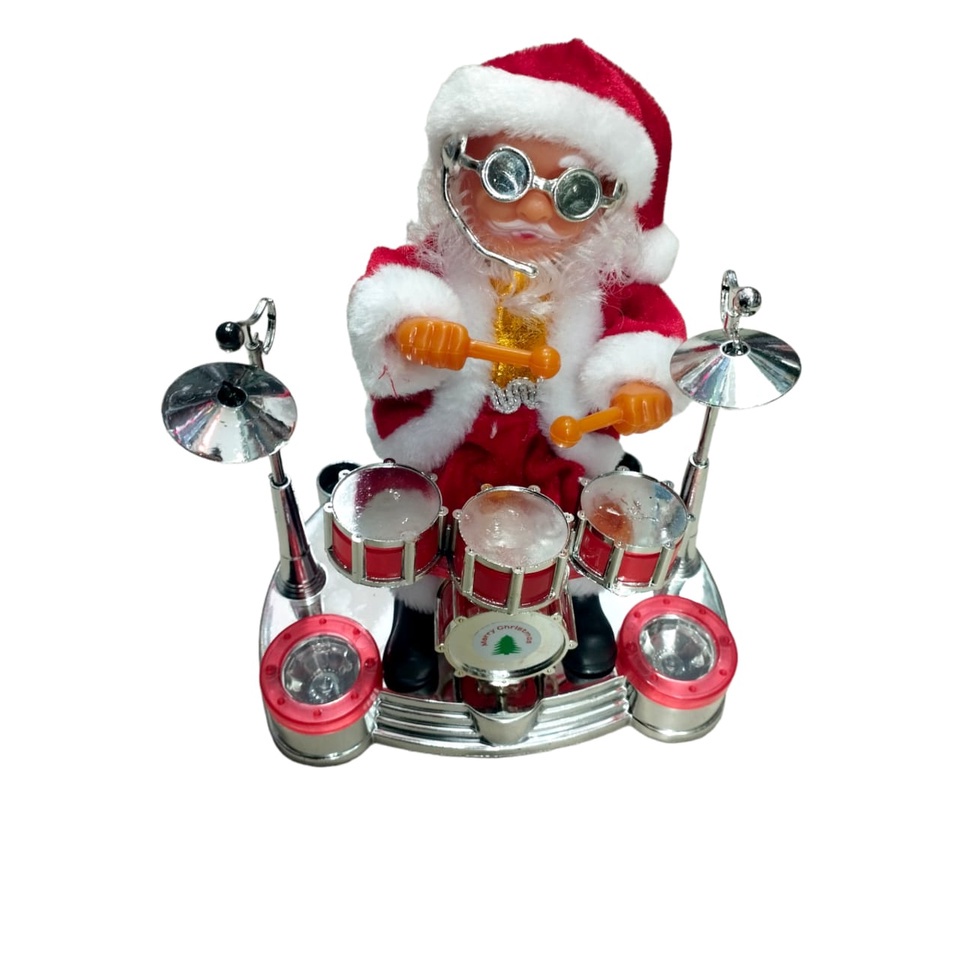 Boneca Musical de Papai Noel Elétrico, Canto de Natal e Brinquedos  Dançantes Mesa de Natal Decoração Decorações Bateria Operada Figura Musical  Move Ch