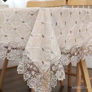 Toalha de mesa rústica do algodão cinzento branco do linho para o jantar da cozinha, partido, feriado, Natal, bufete CPYG