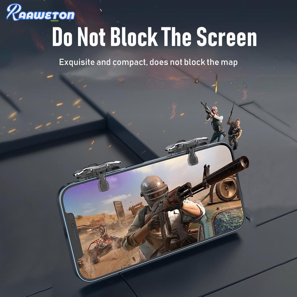 Mini controle de jogos para celular pubg, joystick de metal com gatilho e  botão de atirar, para celular l1r1 e iphone x, botão de atirar e mira