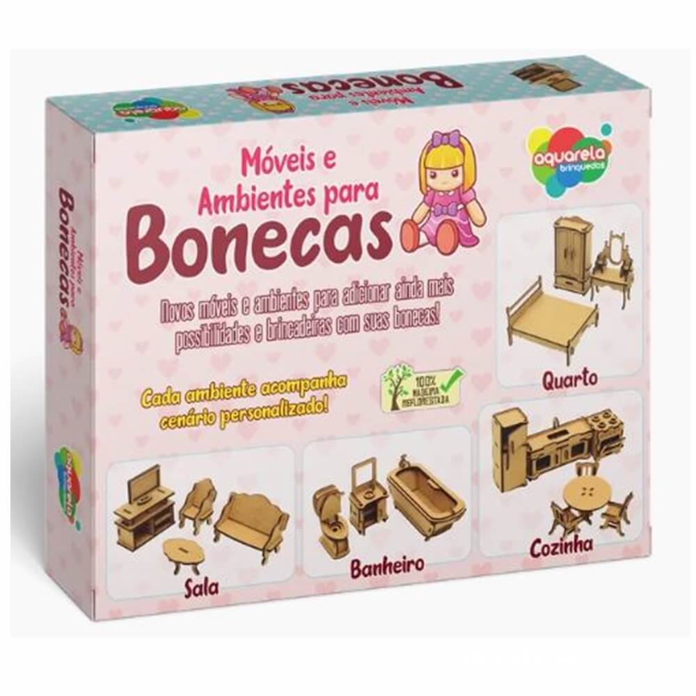 Jogo Moveis e Ambientes para Bonecas (Ref. 156) - Aquarela Brinquedos 