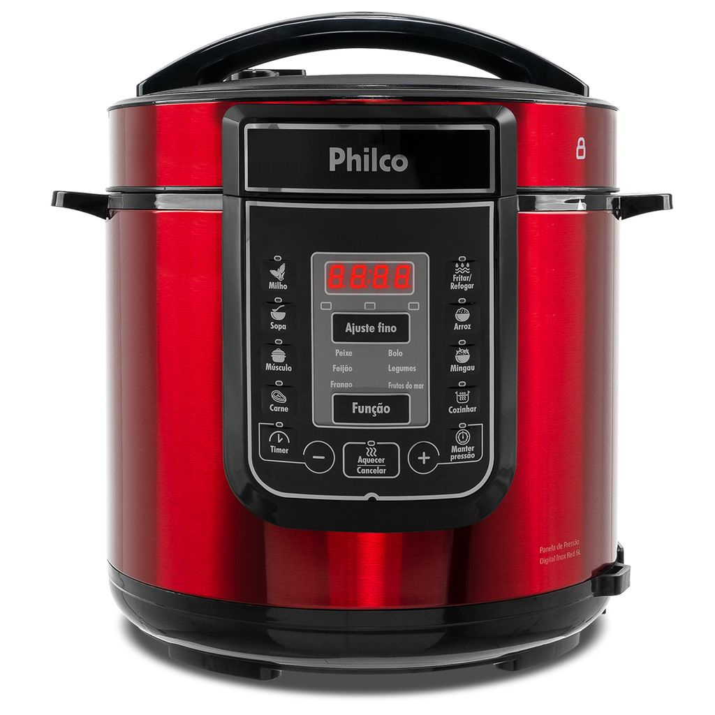 Panela de Pressão Elétrica 6L Digital, Inox/Preto, 110v, Midea