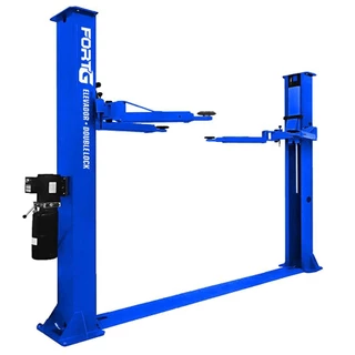 Elevador Hidráulico 4 Toneladas Double Lock Azul com Parabolts Mecânica Borracharia - FortG em Oferta na Shopee