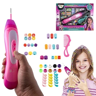 Kit tererê miçangas Cabelo com aplicador penteados Brinquedo