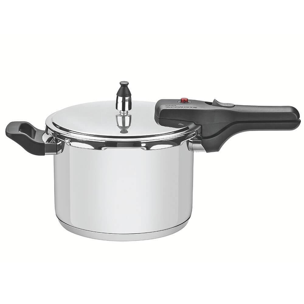 Panela de Pressão Tramontina Brava em Aço Inox com Fundo Triplo 22 cm 6 Litros 62416220