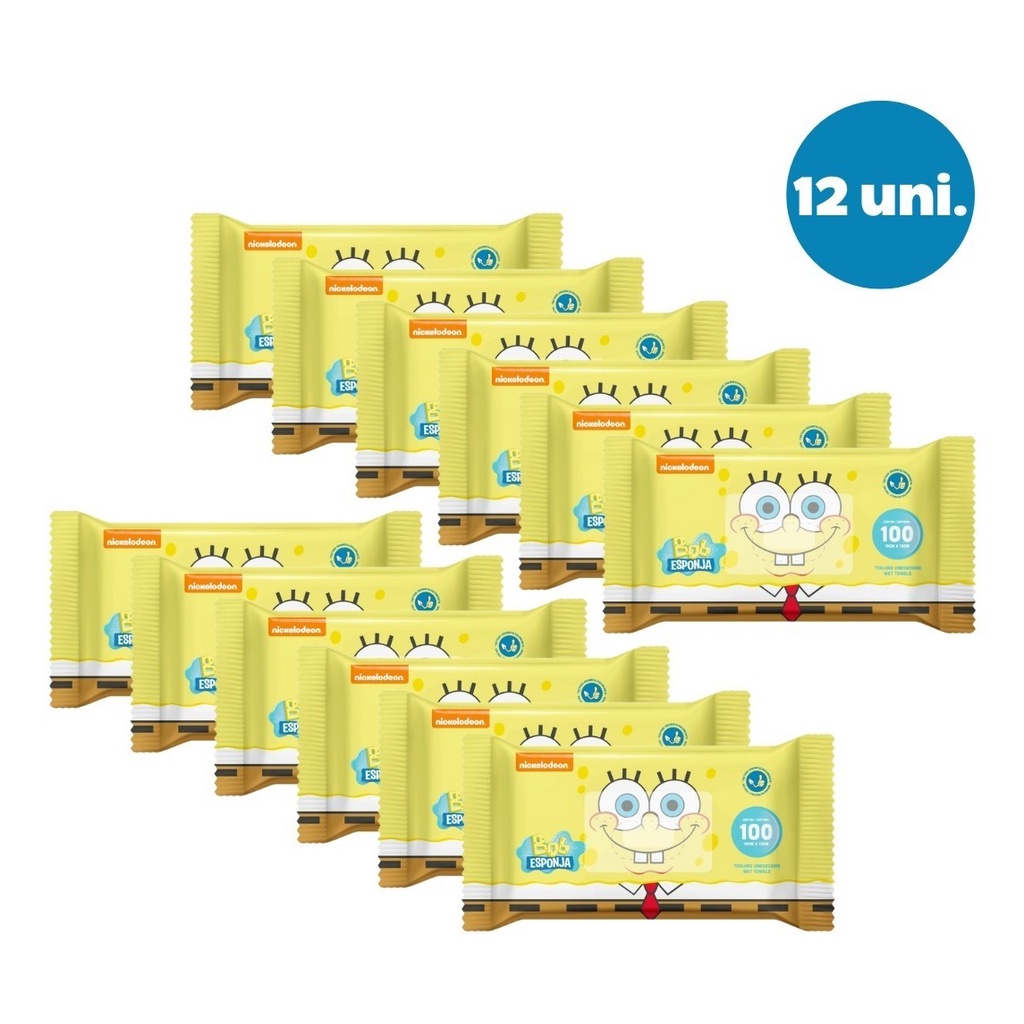 Kit 1200 Toalhinhas Umedecidas Bob Esponja Revenda Barato