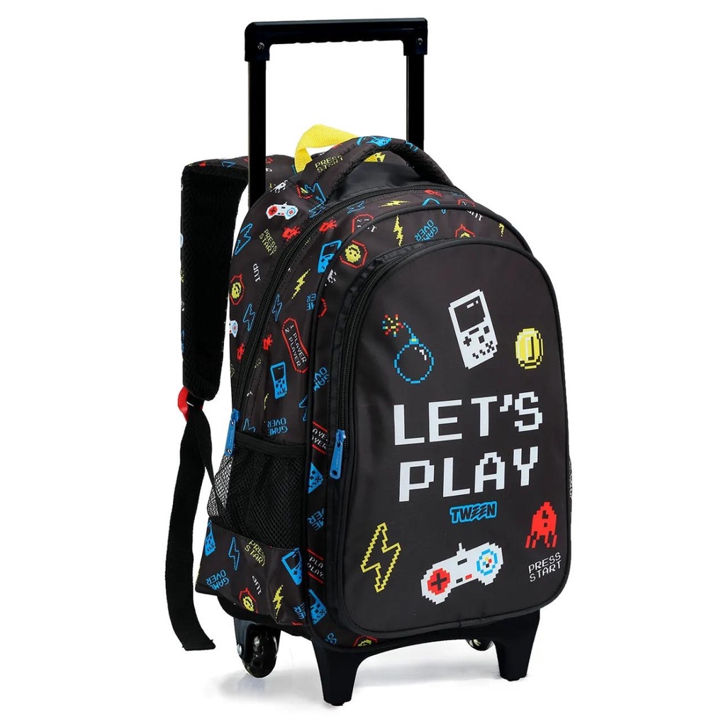 Mochila De Rodinha Escolar Infantil Menino Masculina Lets Play Food Zone