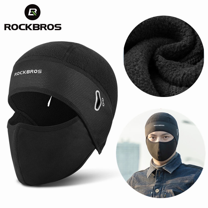 ROCKBROS Winter Warm Cycling Cap With Glasses Hole Balaclava Bandana À Prova De Vento Máscara Esportiva Para Motocicletas Acessórios