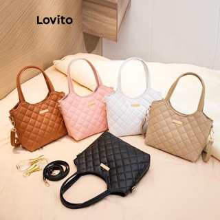 Lovito Bolsa De Ombro Pequena Acolchoada Lisa Casual Para Mulheres LCS05013
