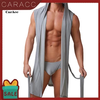 < caracc > Moda Roupa De Banho Masculina Sem Mangas De Verão Com Capuz Para Dormir Noite