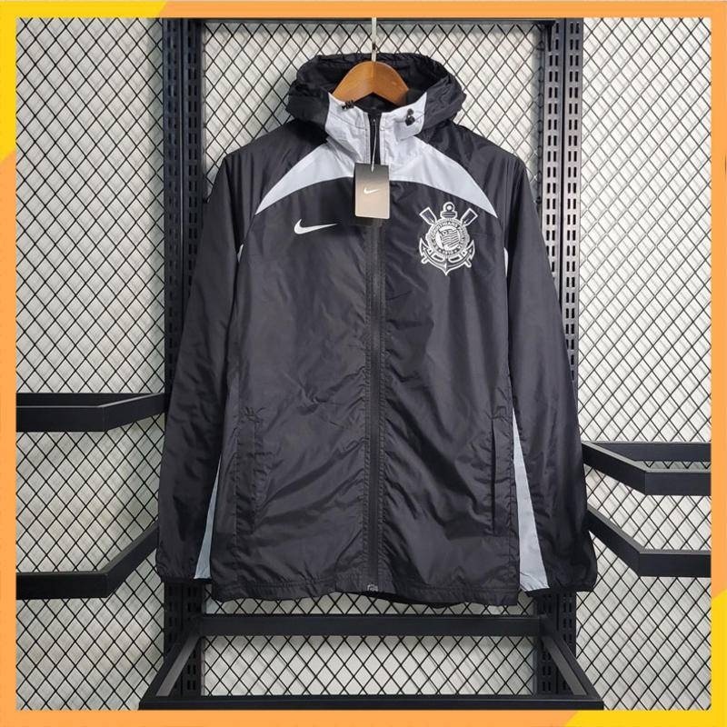 2022/2023 Corinthians Trench Coat Jersey Preto Camisa Manga Longa KLDA Jackett Team