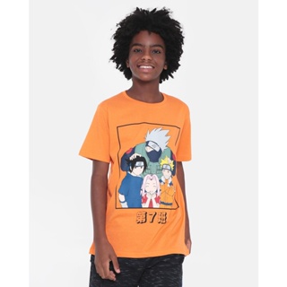 Camiseta Juvenil Estampa Naruto Laranja