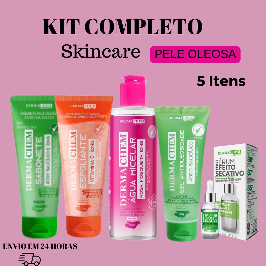 Kit Skincare Completo Pele Oleosa Dermachem | Shopee Brasil