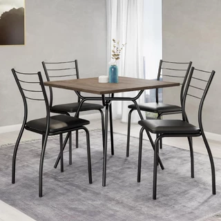 Conjunto Sala de Jantar Fortaleza Preto Mesa e 4 Cadeiras Carraro